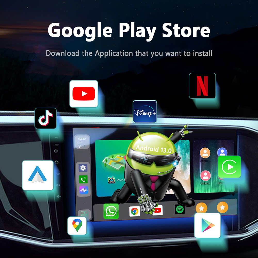 128g Wired to Wireless Carplay Android Box Smart Android Car Box