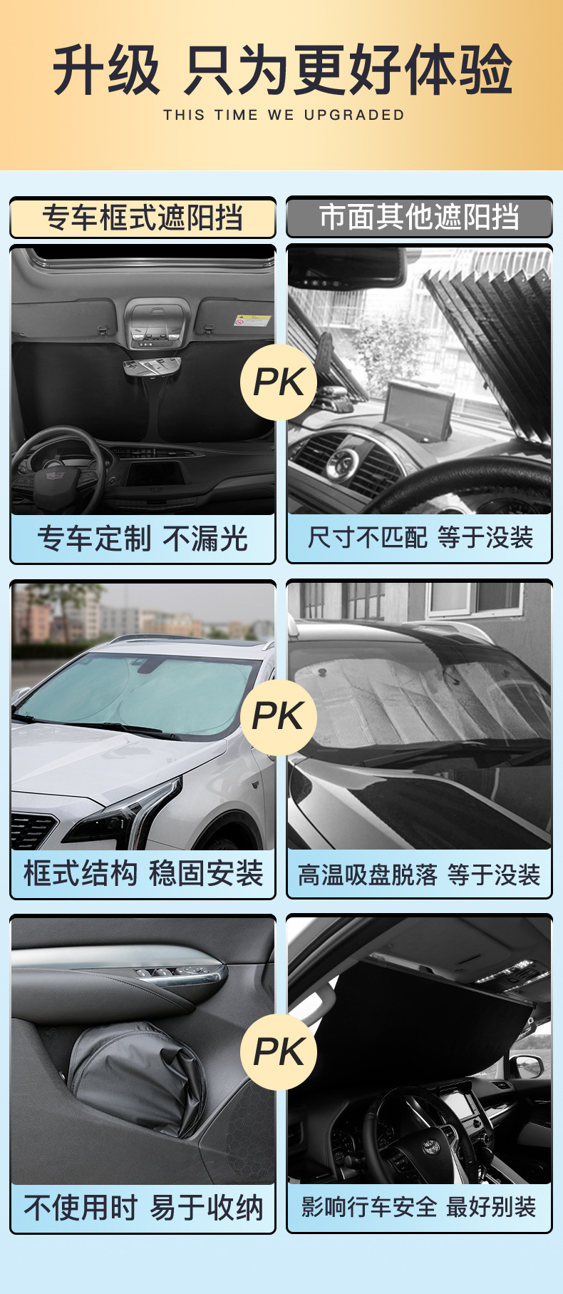 Direct shipping from the source factory: Custom-made car front privacy sunshade, sun protection, heat insulation, interior light-blocking panel