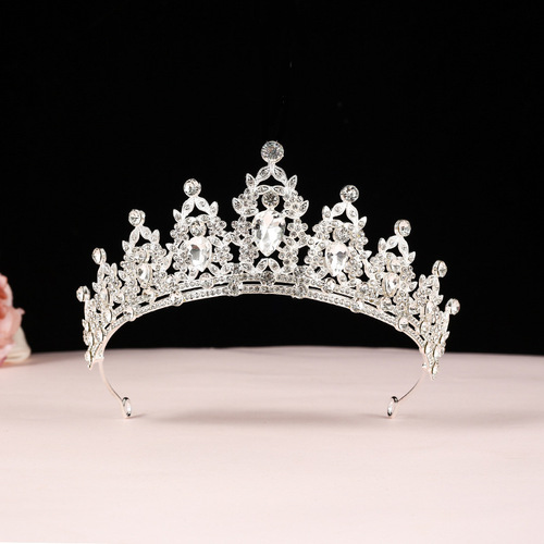 Bride Crown Hairpin Headpiece Wedding Korean 18th Birthday Adult Gift Crystal Crown Princess Dress Accessory