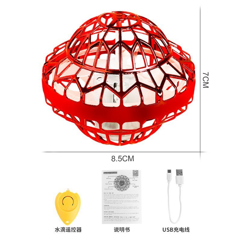 Nuevo OVNI transfronterizo platillos voladores giroscópicos bolas de tecnología negra bola de vuelo luminosa inducción aeronave juguete explosivo