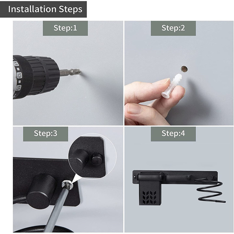 Hair dryer bracket installatio