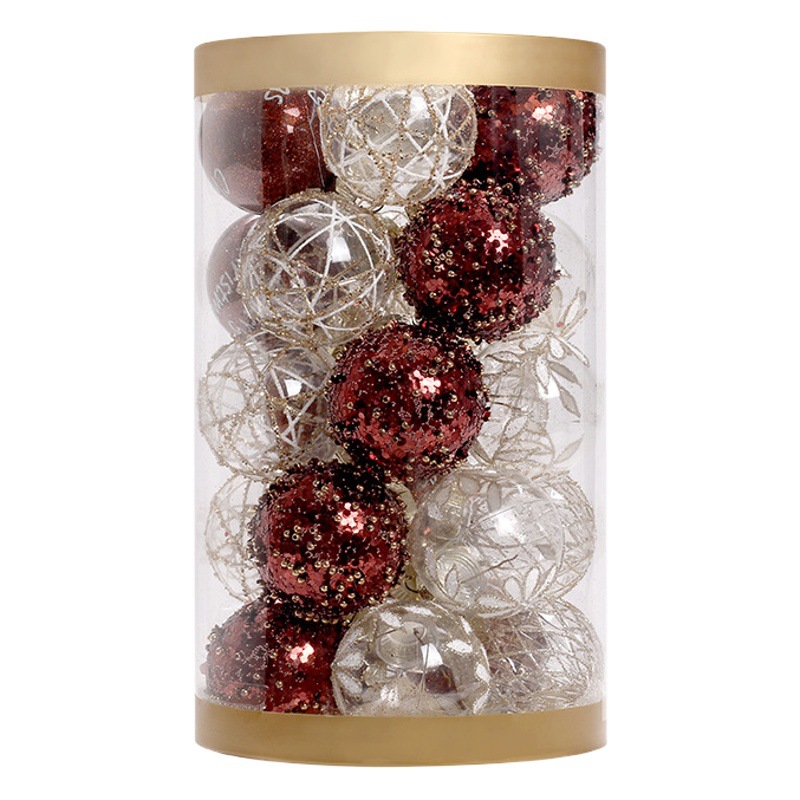 Cross-border nuevas decoraciones de Navidad Brown boutique PET pintado traje de bola de Navidad árbol de Navidad bola decorativa