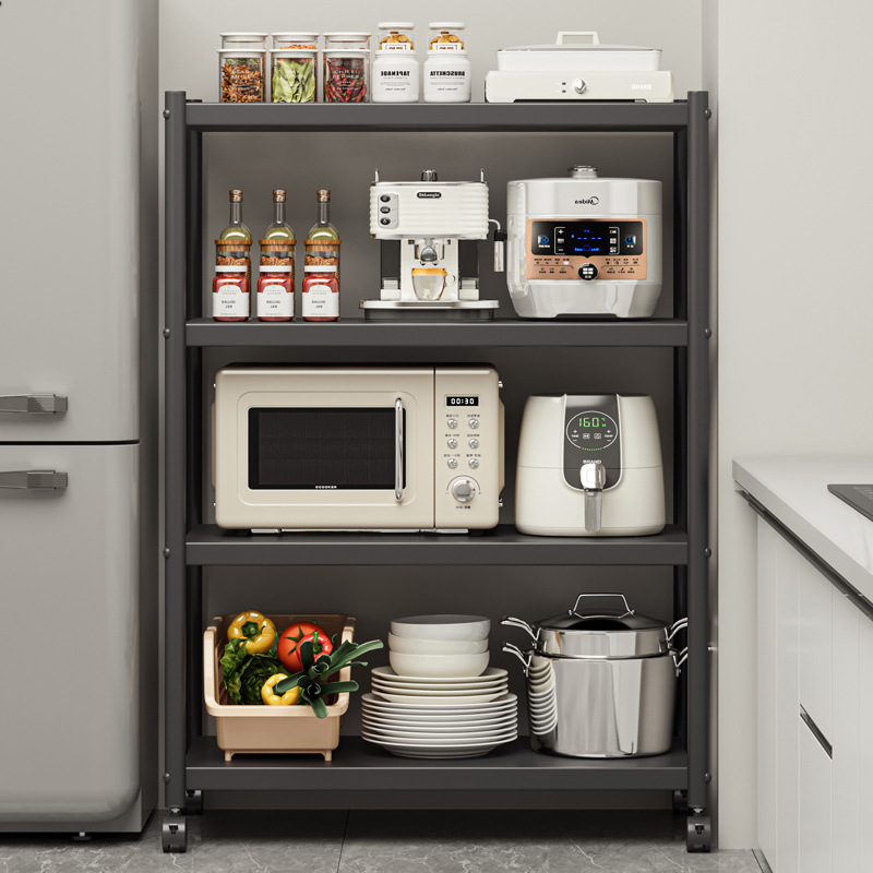 Estante de sándwich de cocina de piso a techo Estante de almacenamiento multifuncional para el hogar de varios pisos Estante de almacenamiento para ollas y hornos microondas