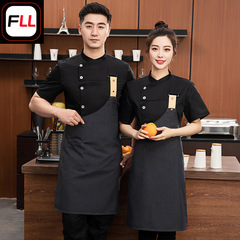 Chef uniform for men, post-catering kitchen staff, hotel server, chef clothes, long-sleeved, milk tea and cake shop, short-sleeved, spring and summer outfit