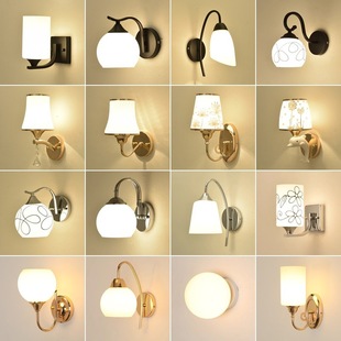 Wall lamp bedroom simple modern led tricolor light bedside lamp living room lamp hotel homestay engineering wall lamp