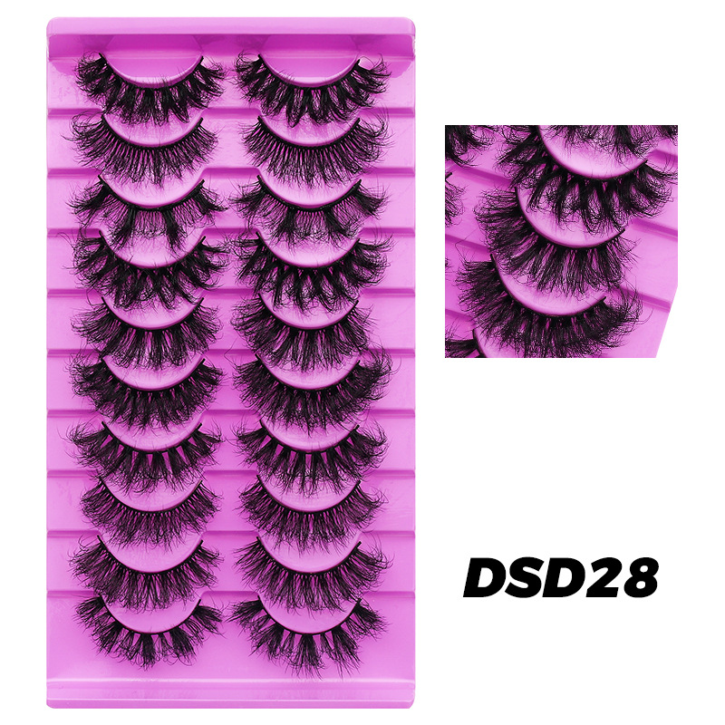 DINGSEN pestañas postizas fábrica transfronteriza modelos de explosión de suministro estable 10 pares de trajes gruesos modelos de maquillaje nude rizado natural