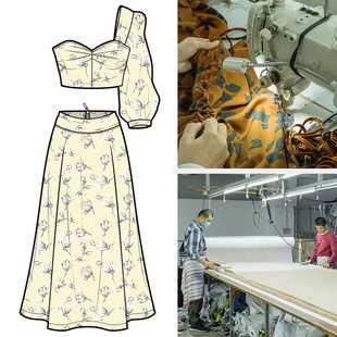 Women's wear shirt Dress Garment processing customized Labor and materials machining Making Clothing
