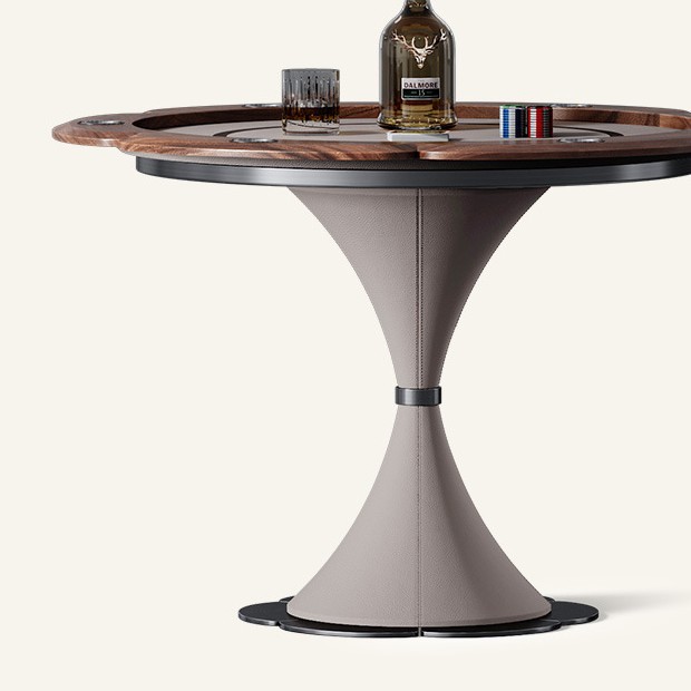 Mesa de póquer de lujo ligera de estilo italiano, madera de nogal, muebles de villa creativos, sala de entretenimiento, mesa de ajedrez dedicada, mesa de entretenimiento