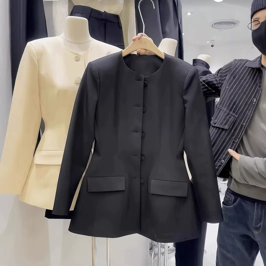 现货小西装连衣裙外套女2025年春秋裙摆小个子收腰西服