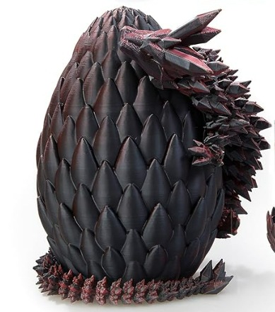 날개 달린 용 비늘 달걀 세트, 검정색과 빨간색 13CM+22.5CM 용