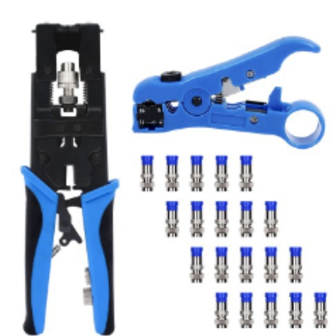 同轴电缆F BNC RCA压线钳压接钳剥线钳剥线器网络工 具套装网络钳