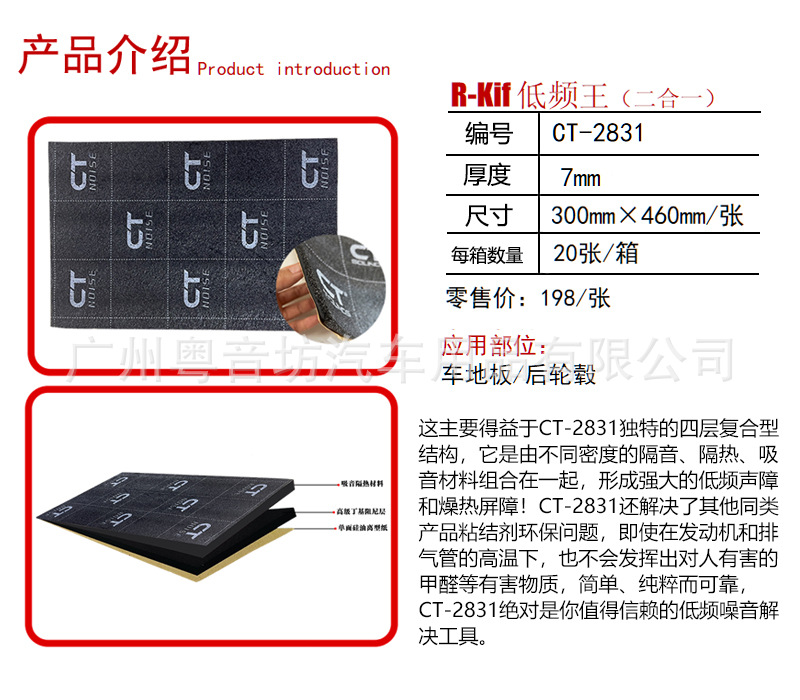 American Ct 3.2mm Thick Car Soundproofing Board, Anti-Vibration Rubber, Soundproofing Mat for Full Vehicle Modification, Noise Reduction Butyl Shock Absorption