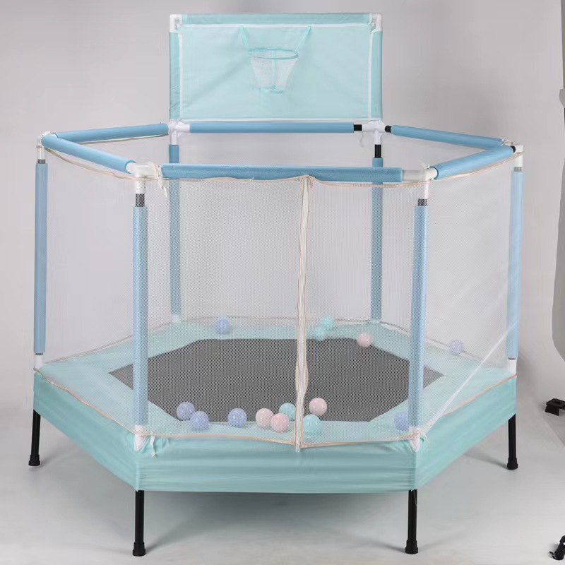 Cama de salto para niños cama de salto doméstica pequeña cama de salto para bebés con barandilla de seguridad cama elástica con tiro
