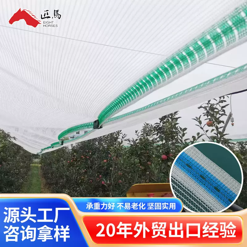 防雹网果园防鸟网塑料防霜网白色月牙型防冰雹网质保5年苹果西梅