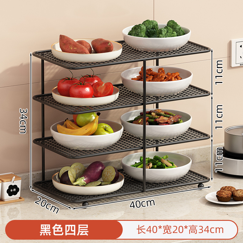 Platos de cocina de mesa multicapa estante de almacenamiento de platos domésticos multifuncional platos de cocina de platos