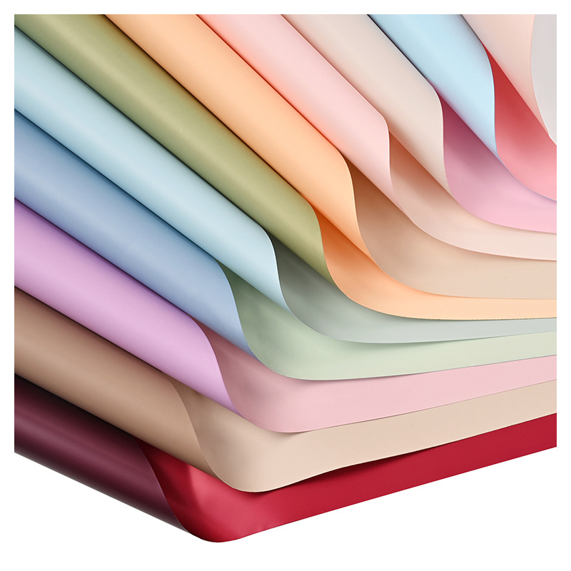 精品防水鲜花包装纸 缤纷花束包装纸 莹浩双面双色防水欧雅纸