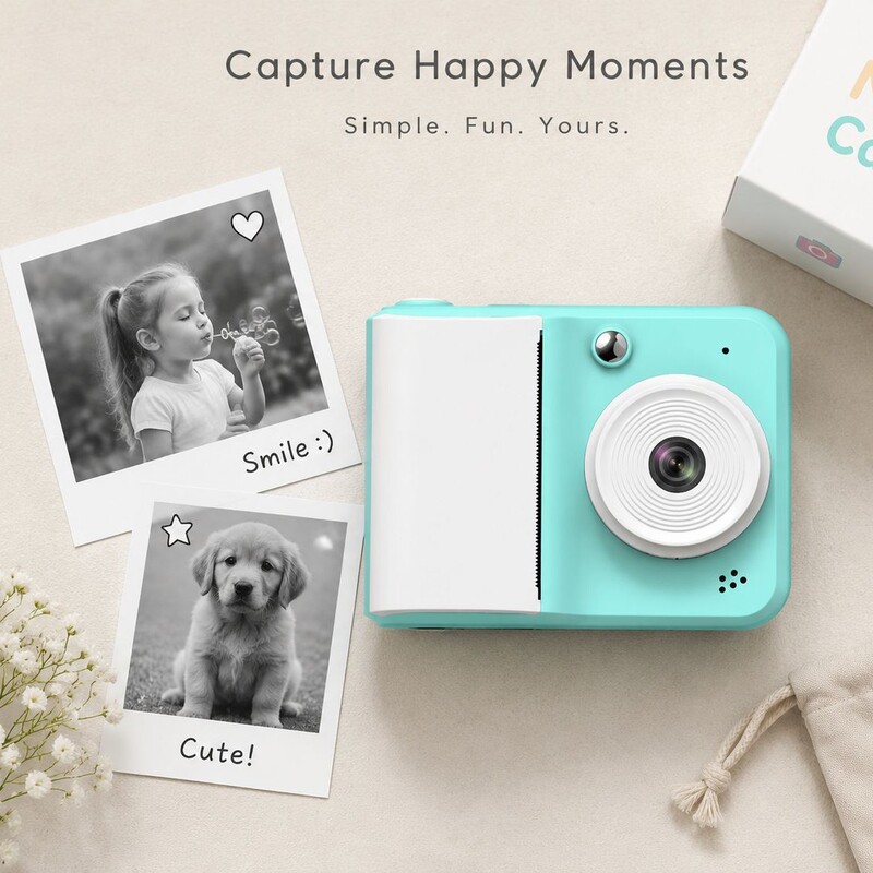 Cross-border exclusive supply of instant camera for children, capable of taking photos and printing, high-pixel, toy for girls, birthday gift Cross-border exclusive supply of instant camera for children, capable of taking photos and printing, high-pixel, toy for girls, birthday gift