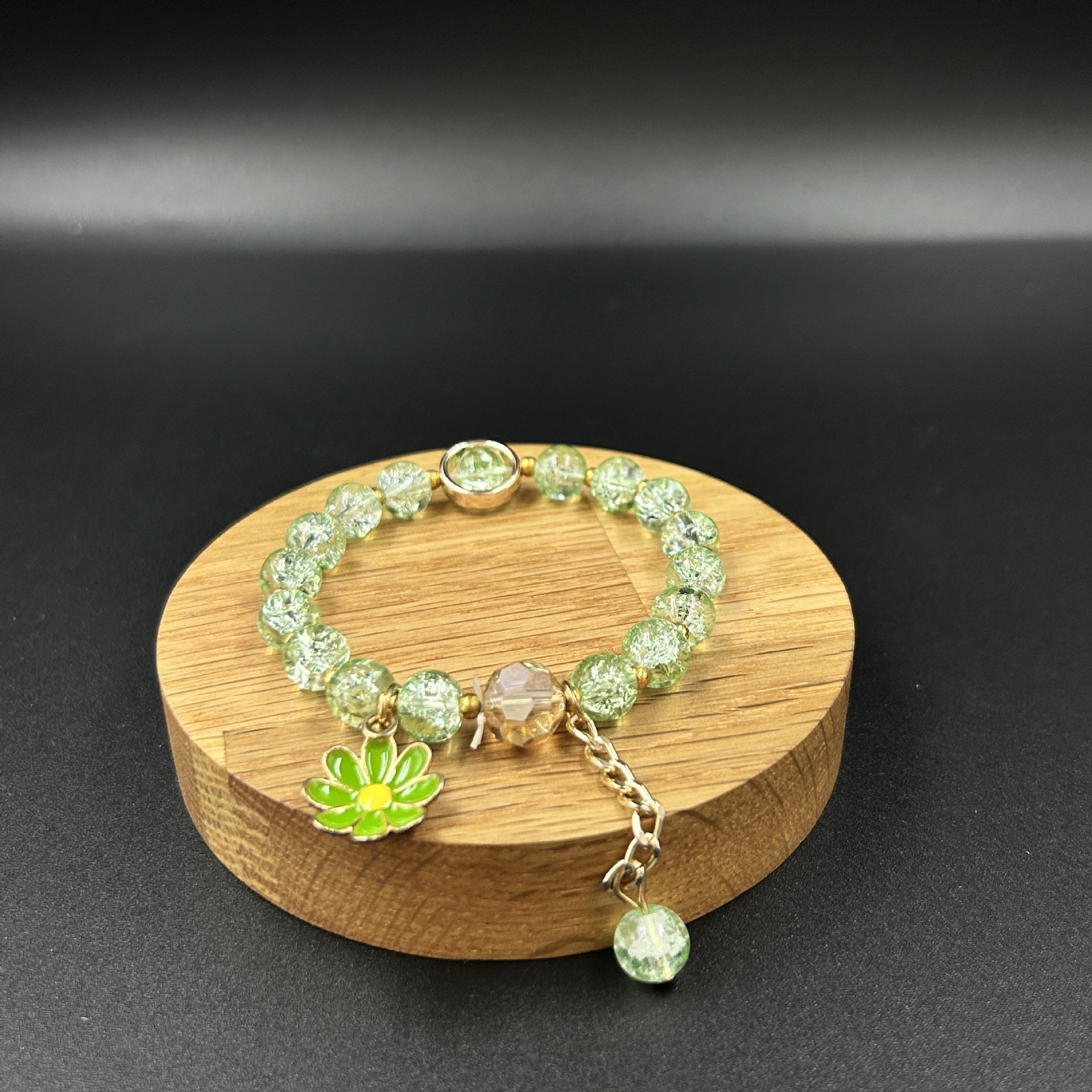 녹색 자연 색상 구슬 팝콘 크리스탈