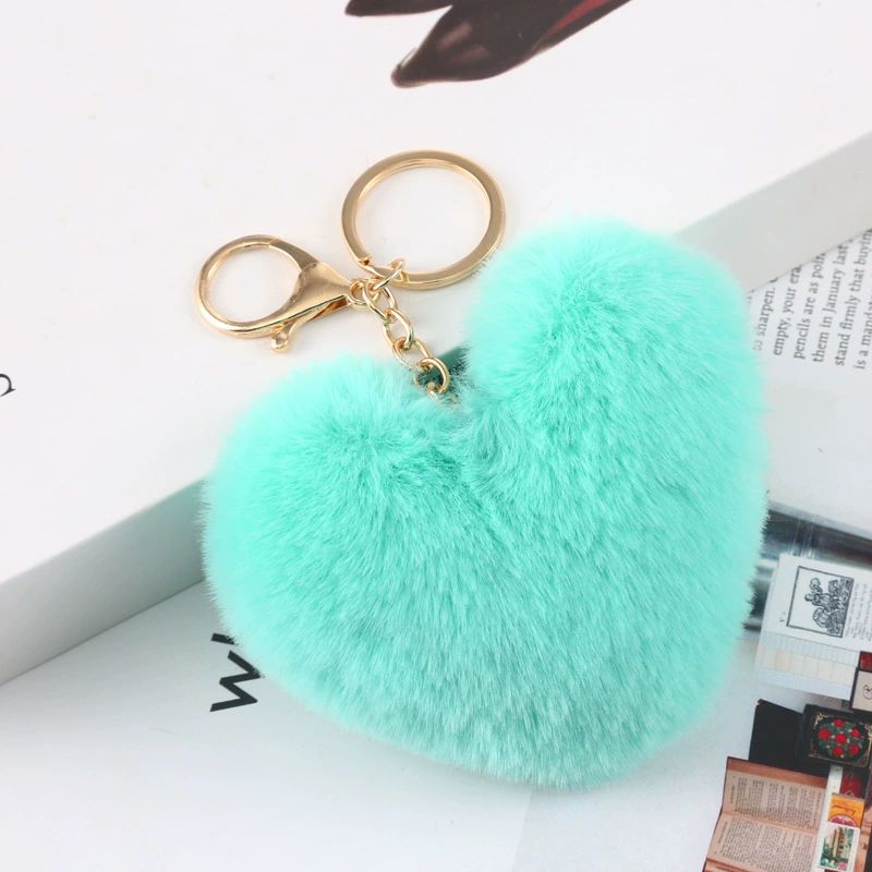 Plush keychain heart-shaped, bag