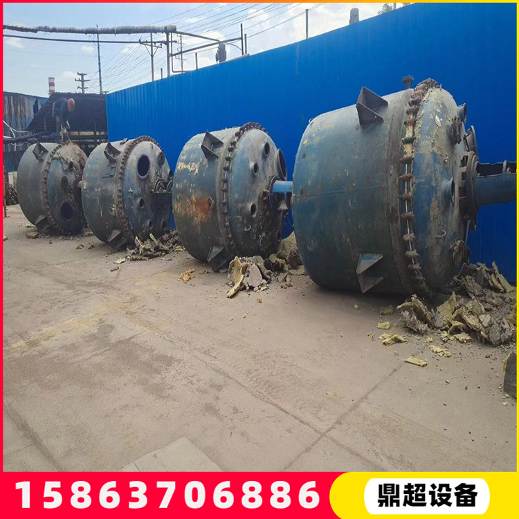 二手5000L搪瓷搅拌釜 热熔胶水电加热反应搅拌罐 搪瓷反应釜