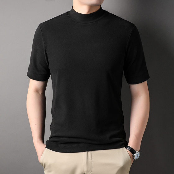 Special offer men's short-sleeved bottoming shirt young and middle-aged all-match de Velvet warm trendy autumn and winter Inner round neck T-shirt men