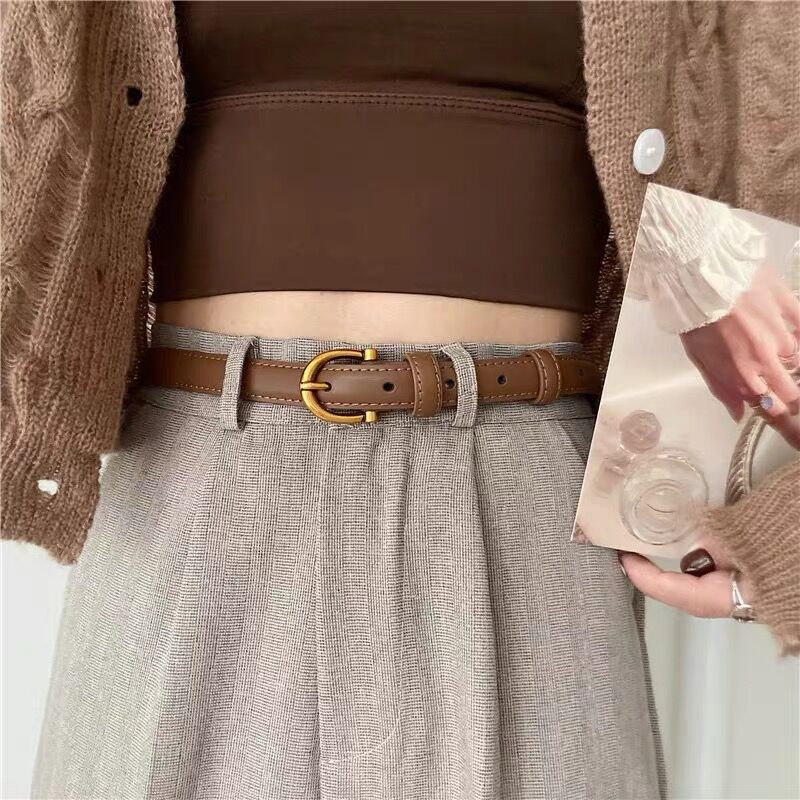 Retro Cowhide Belt For Women, Simple And Versatile Leather Belt_voghion.com