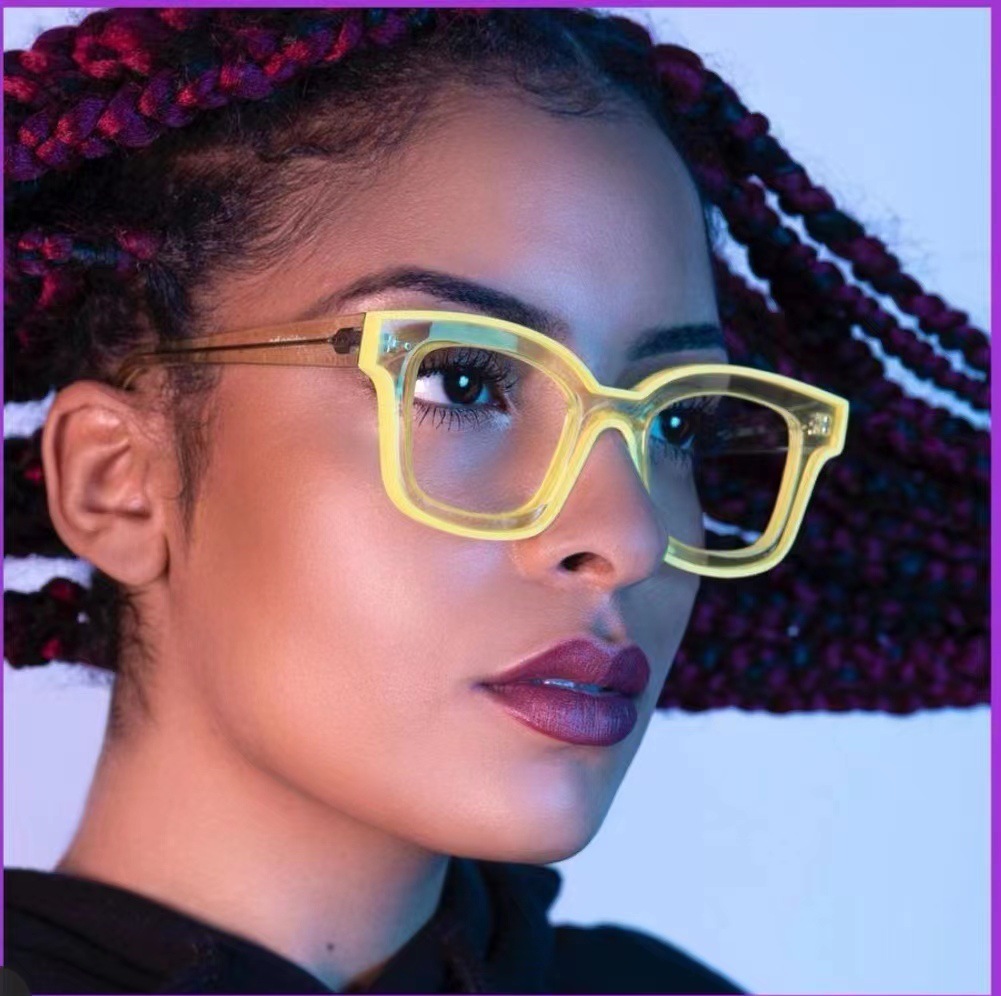 Glasses Classification Simple Style Color Block Ac Square Full Frame Optical Glasses