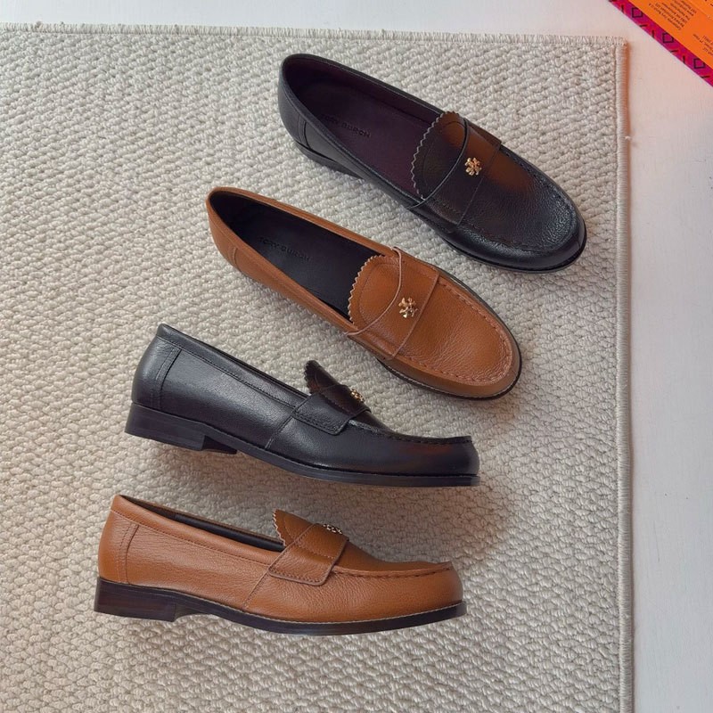 Perry qadın dəri loafer ayaqqabısı, aşağı dabanlı