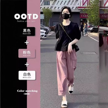 夏季韩系多巴胺穿搭配一整套时尚高级感小个子盐系轻熟两件套装女