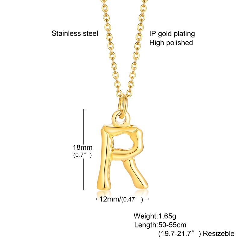 Fashion Letter Titanium Steel Polishing Plating Gold Plated Pendant Necklace display picture 17