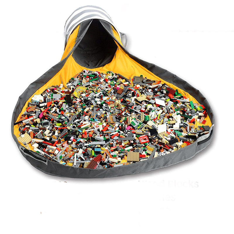 Cubo de almacenamiento de juguetes para niños Bolsa de almacenamiento 2-en-1 organizando almacenamiento rápido bolsa de almacenamiento de Juguetes