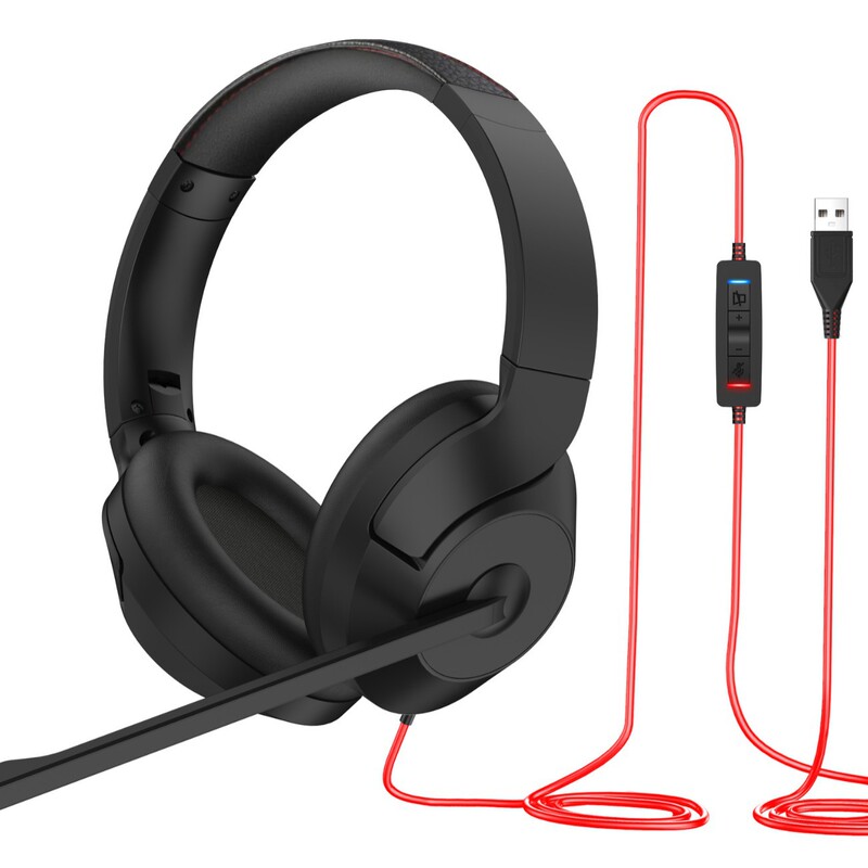 Teamsenc Noise-Cancelling Headset with Single-Directional Microphone, Bluetooth, for Computer, Mobile Phone, E-Sports Gaming, Cross-Border Trade