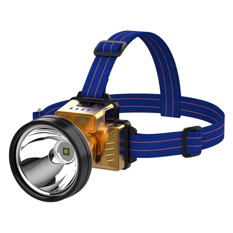 De una sola pieza caliente-venta faro oro plata al aire libre camping Faro de largo alcance eléctrico pesca iluminación al por mayor