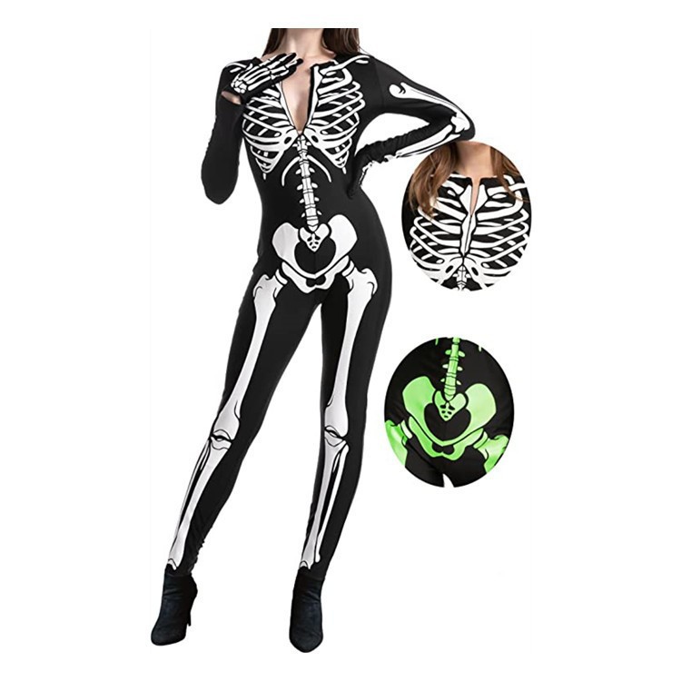 2023 Cross-border European and American Halloween Skull Funny Slim-fit Pants 3D Printed Adult cos