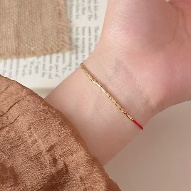 Wang Xingyue's Same Style Red Rope Braided Bracelet 2025 New Popular Niche Good Luck and Versatile Hand Jewelry