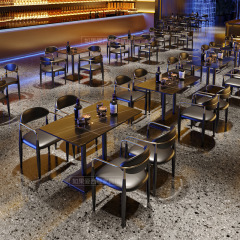 ホテルのレストランのバーベキュー店の岩板のテーブルの居酒屋のミルクティーカフェのソファーのバーのテーブルと椅子の組み合わせ