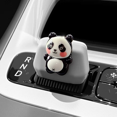 Xingyue Proton/Emas5 Center Console: Car interior film - star-wish-original-car-gray-panda-standing-gear-handle-cover