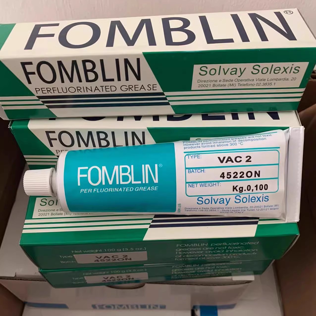 原装苏威Fomblin VAC 2高真空润滑脂VAC 3全氟聚醚润滑油100G白色