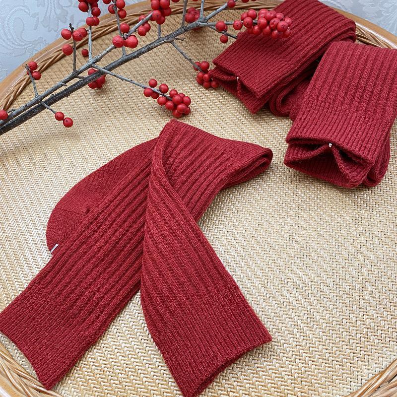 Autumn/Winter Version Red River of Chiangling Double-Needle Drawstring Boneless Woolen Women's Socks, Double Strand New Year's Born Lucky Warm All Seasons Pile Socks