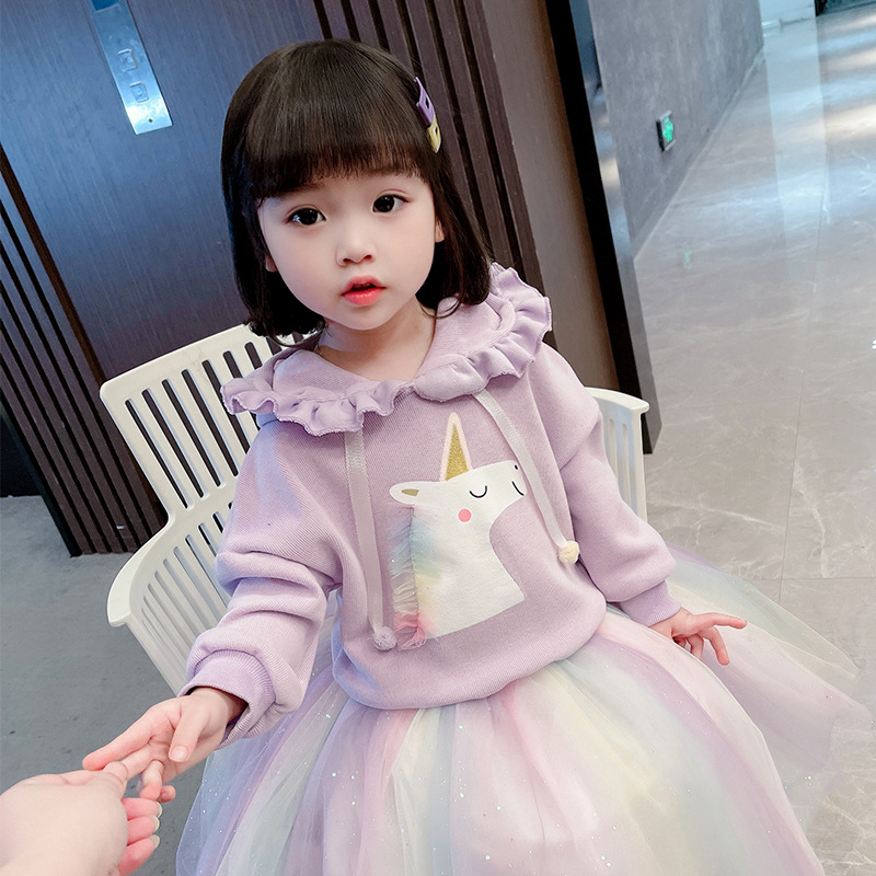 Autumn and winter one lovely winter violet Cartoon Korean Edition Socket Pullover Long sleeve Autumn coat