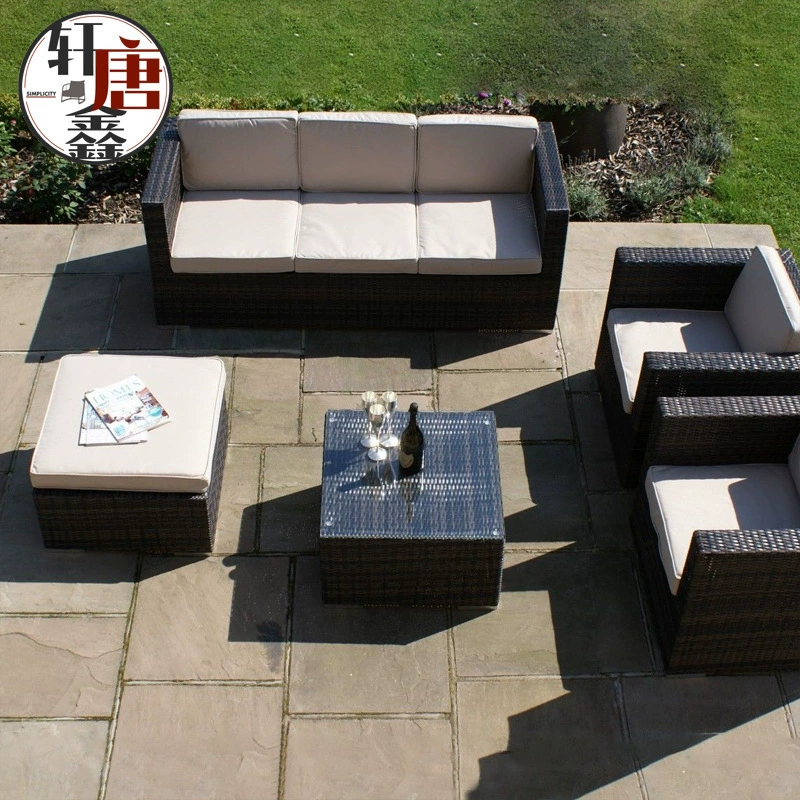 Стул из ротанга диван на открытом воздухе терраса досуг наружная мебель из ротанга на вилле двор водонепроницаемый ротанг с угловой диван