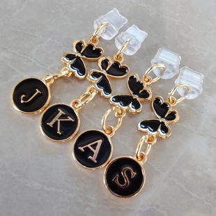 Double-Sided Letter Initials Idol Couple Mobile Phone Earphone Dust Plug Charging Port Plug Male and Female Pendant