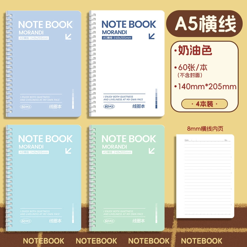 Spiral Notebook A5 & B5, Waterproof Cartoon Covers, Thick Pages for Elementary Students