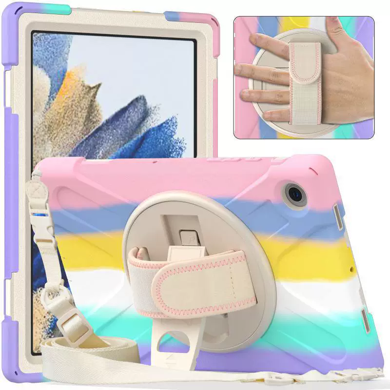 Защитный чехол для планшета Samsung 2021 TAB A8 10.5, трехслойный режим, вращающийся чехол для iPad