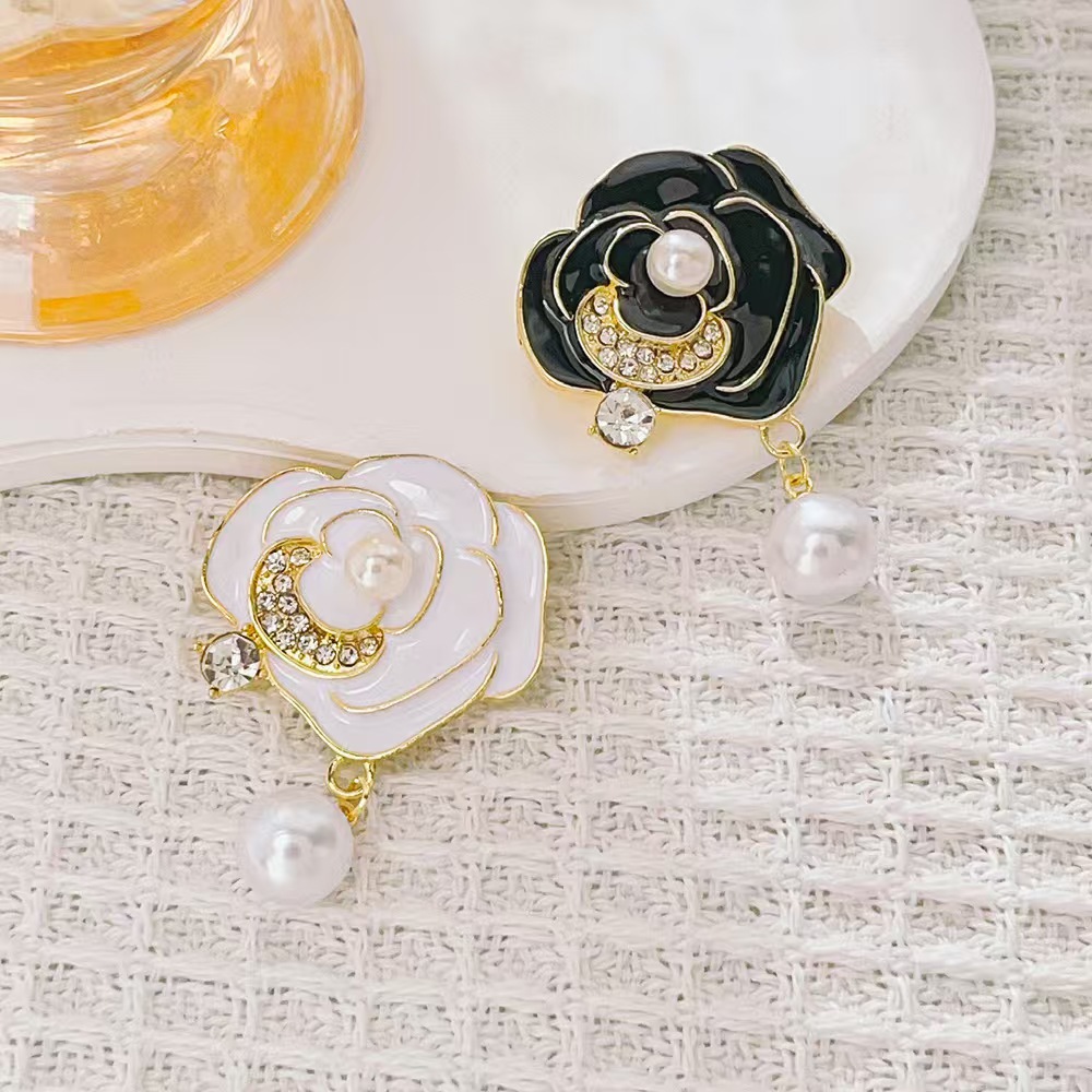 Camellia Perlenbrosche Für Damen Elegante Designer Anstecknadel_voghion.com