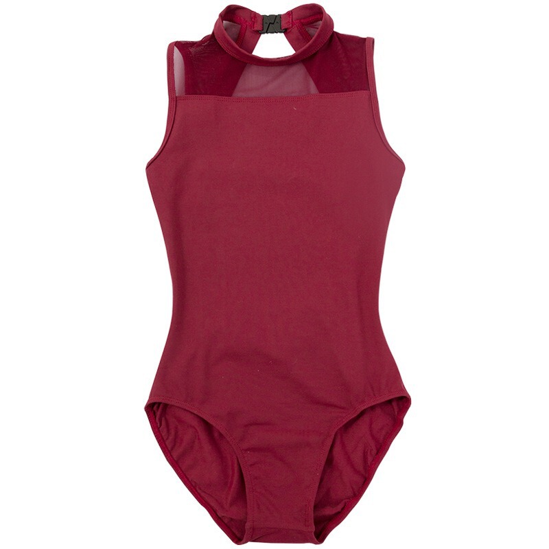 Small Stand-Up Collar Ballet Dance Practice Outfit, Rhythmic Gymnastics High-Necked Leotard for Adults, Body Art Gymnastics One-Piece Suit