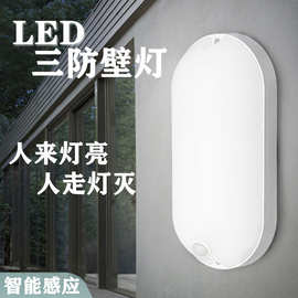 户外三防壁灯室内led防潮灯浴室阳台过道感应壁灯感应灯人体感应