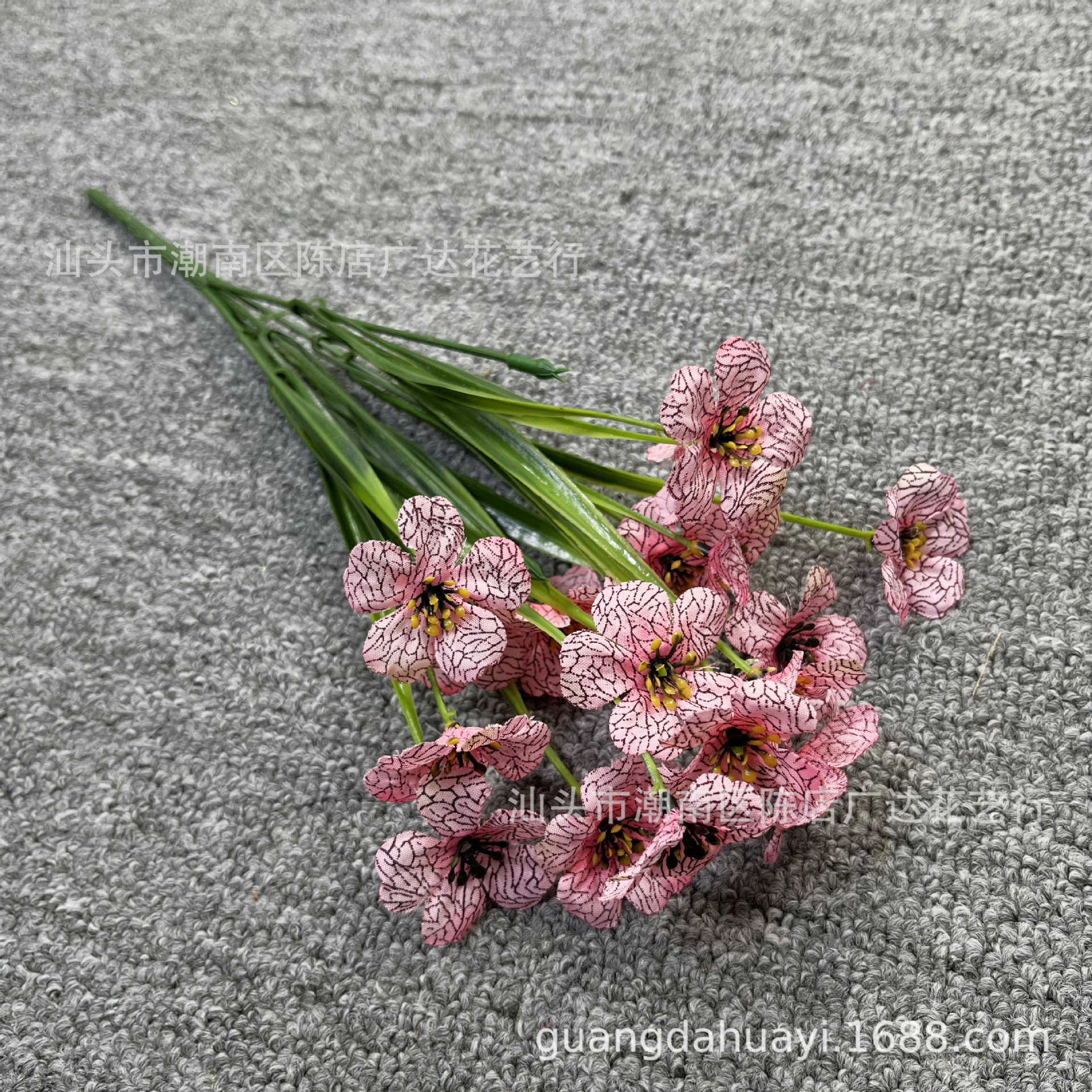 5 cabezas de hierba de primavera serigrafía violeta rosa