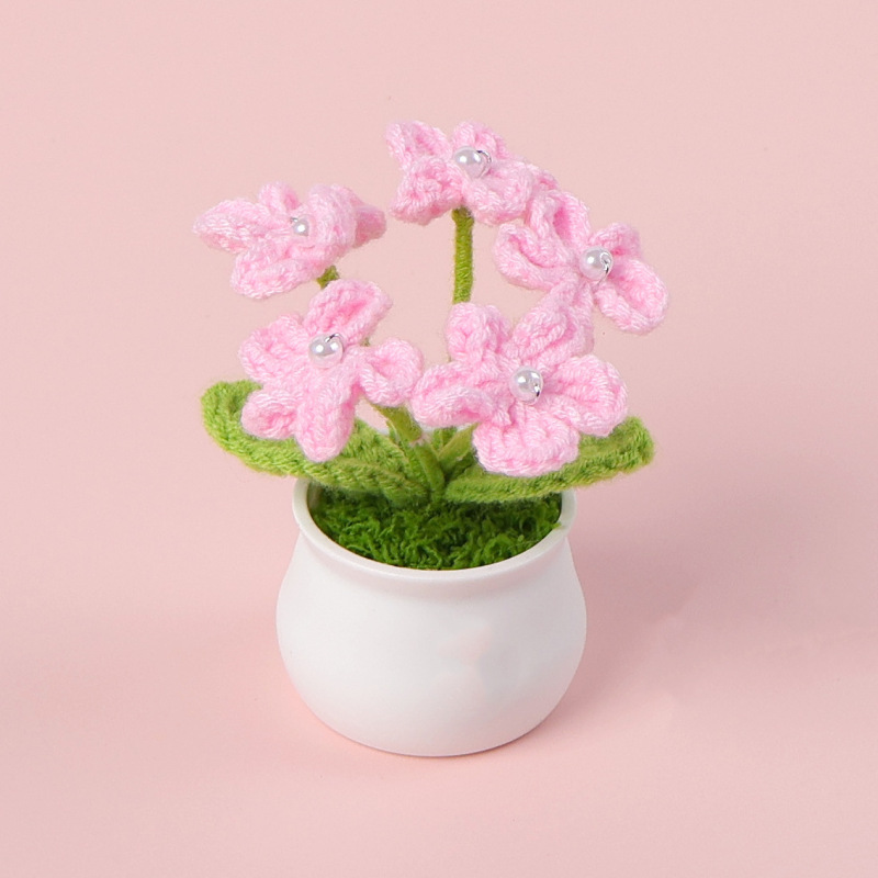 完成品クロスボーダーニットウールひまわり鉢植え造花研究デスクトップ装飾品卒業子供の日の小さなギフト|undefined