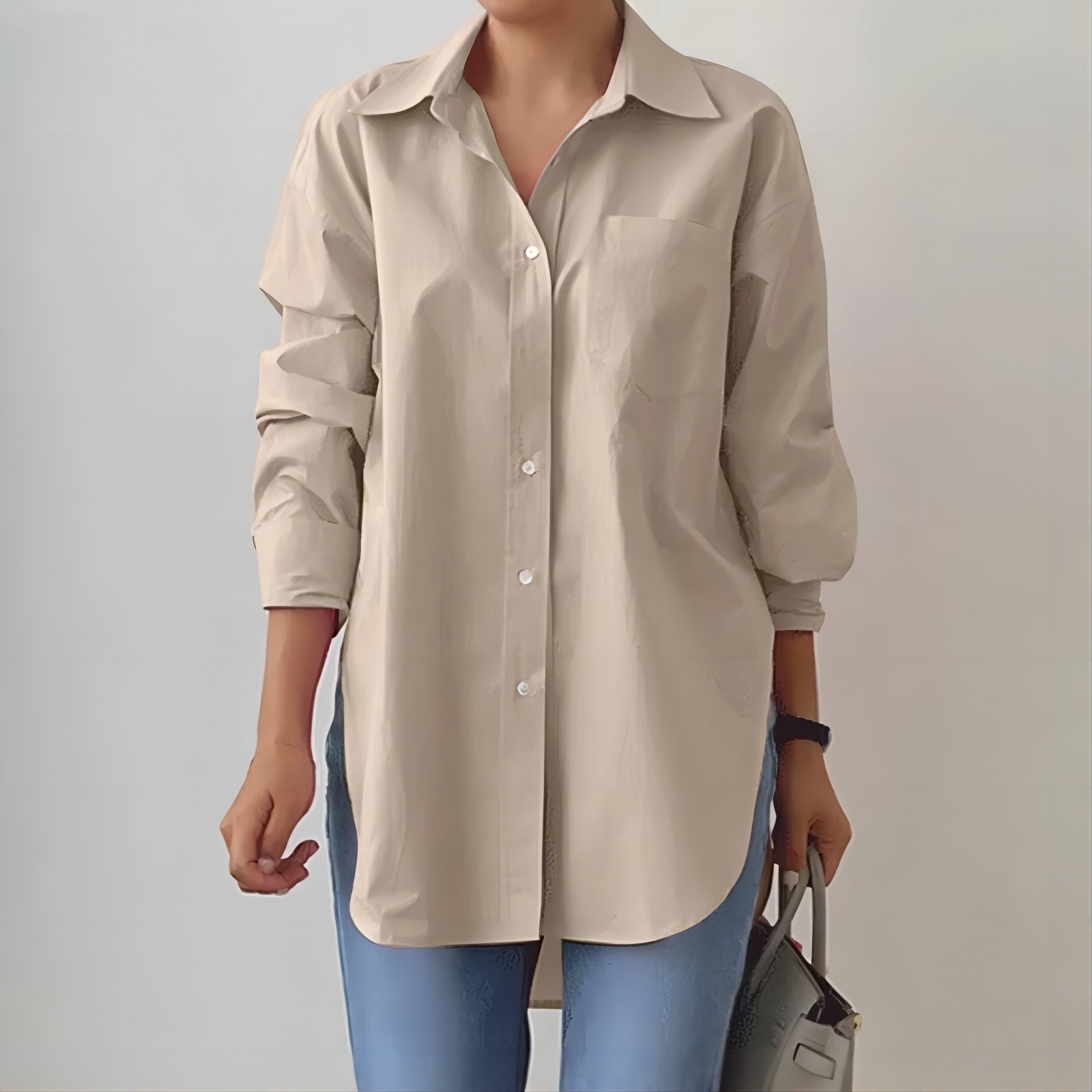 Wholesale Women's Simple Style Solid Color Long Sleeve Pocket Blouses display picture 8